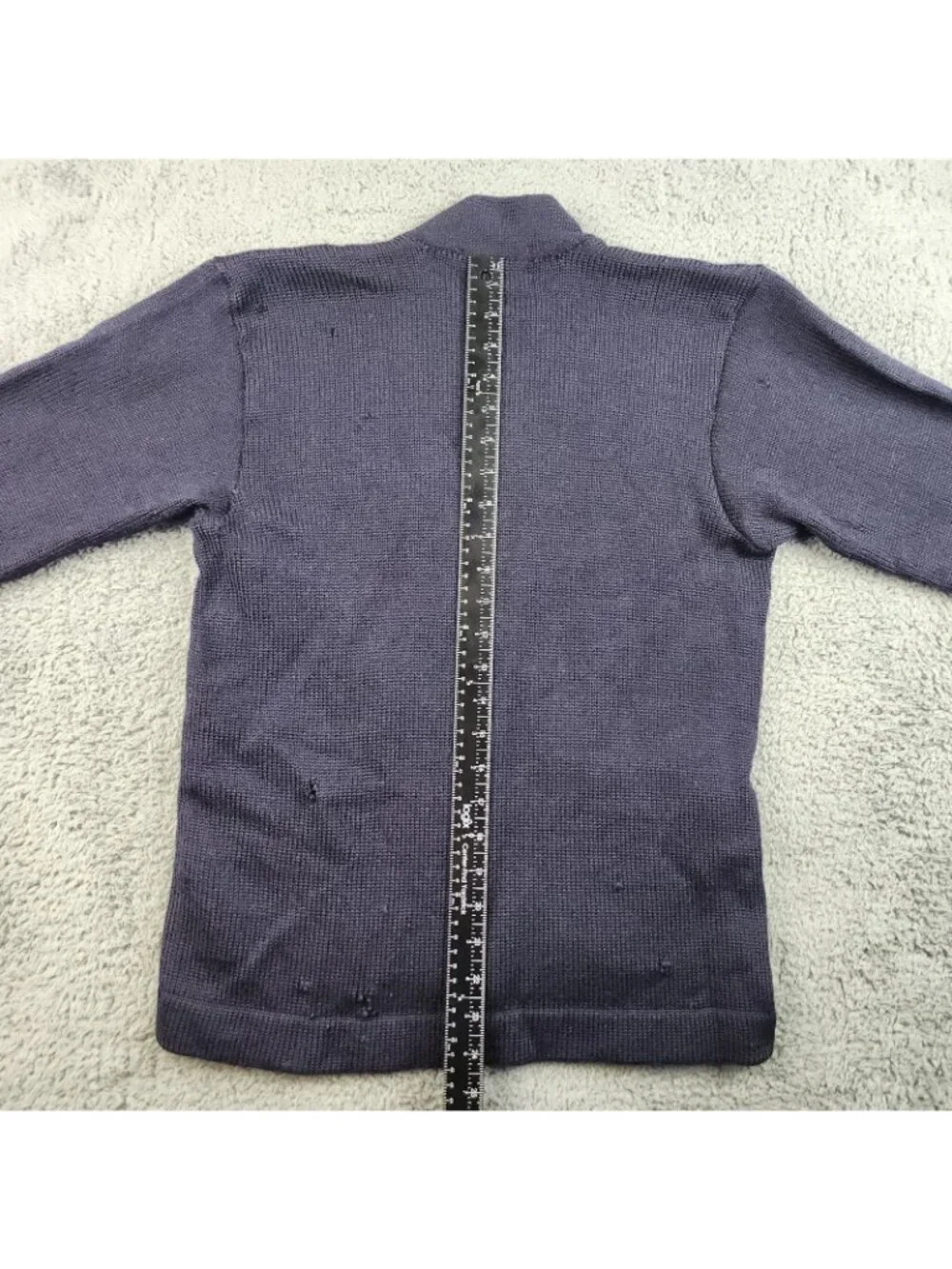 VTG‎ High School Varsity Letterman Wool Cardigan Small/Med Navy Blue Yellow 